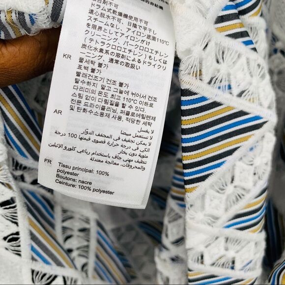 New Sandro Paris Short Lace Shirt Dress collar 40 - Picture 11 of 12